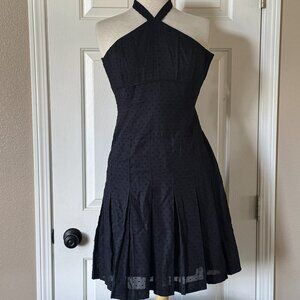 NWT Laundry by Shelli Segal Black Polka Dot Halter Mini Dress Size 4